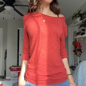 Peck & Peck Textured Red Knit Top